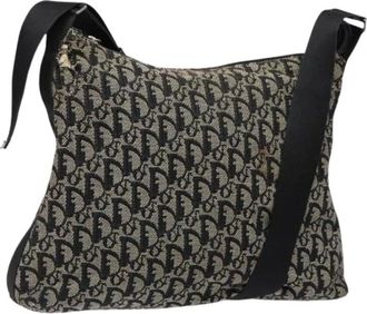 Dior Pre-owned Cross Body Bags, female, Blue, Size: ONE SIZE Pre-owned Vintage Trotter Canvas Shoulder Bag