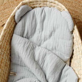 OEM Juego De Cama Preescolar De Muselina, 100 X 130 Cm Gris