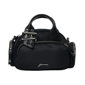 Ganni Handbags, female, Black, Size: ONE SIZE Mini Top Handle Bag