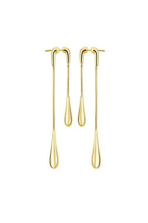 Lucy Quartermaine Double Drop Earrings front and back in Gold at Nordstrom