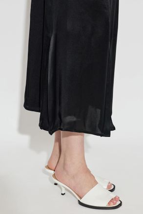 Maison Margiela Leather Heeled Mules With Tabi Cut-out, Womens, White