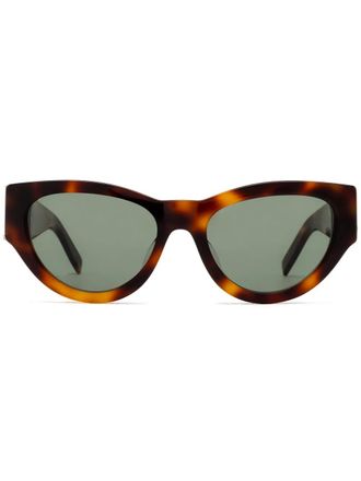 Saint Laurent Eyewear Zonnebril met rond montuur - Bruin