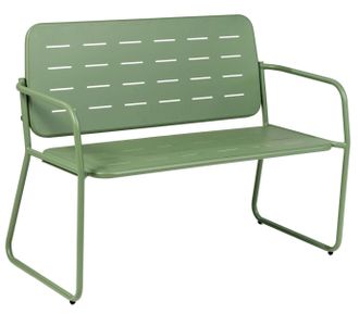 LLR Collection Hochwertige Garten-Sitzbank Shogun mit Armlehnen, Olive