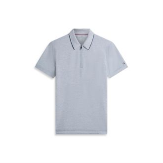 Tommy Hilfiger Heren Kwart Ritssluiting Poloshirt (Wit, Marine)