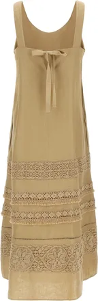 Max Mara Womens Beige Linen Long Dress