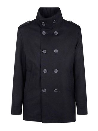 Herno Black Short Double-Breasted Coat