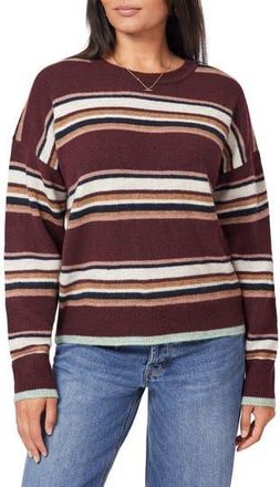 Scotch & Soda Crewneck Pullover Sweater in Winetasting Mix Stripe at Nordstrom Rack, Size X-Large