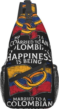 Generic Colombia Marriage Colombian Married Flag Culture Crossbody Bag Adjustable Shoulder Bag Anti Theft Crossbody Bags For Runner Casual Women