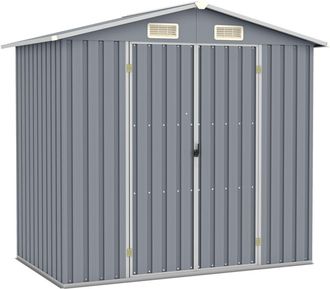 vidaXL Cobertizo De Jard&iacute;n Acero Galvanizado Gris 205x129x183 Cm Vidaxl
