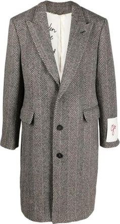 Golden Goose Grijze Wollen Jas Enkelrij - Heren - Mantel - Grijs - XL - Wol - Jassen