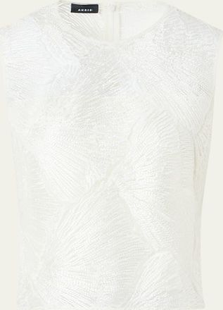 Akris Lacquered Sea Fan Lace Sleeveless Top