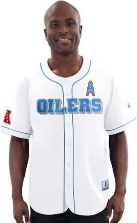 Starter Mens Starter White Houston Oilers Relay Vintage Full-Button Baseball Jersey at Nordstrom, Size X-Large