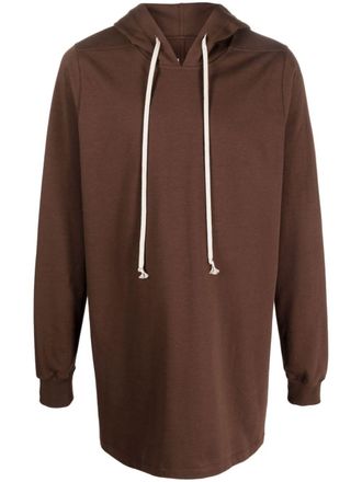 Rick Owens drawstring long hoodie - Brown