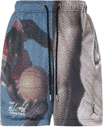 Nike Jordan Air Jordan Flight Heritage Pattern Printing Lacing Shorts Multicolor DM1393-010
