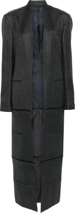 BETTTER x Zegna Transformer collarless coat - women - Linen/Flax/Wool/Silk/Viscose - M - Grey