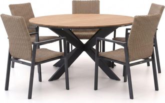 Manifesto Furniture Manifesto Villongo/Fidenza &oslash;149cm dining tuinset 6-delig stapelbaar