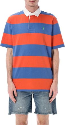 Ralph Lauren OrangeNavy Stripes Shirt Collar Polo