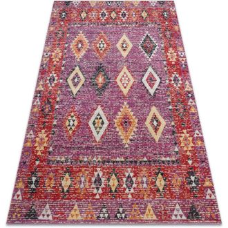 RugsX Rugsx - Modern carpet mundo D7701 diamonds boho outdoor pink / beige multicolour 120x170 cm
