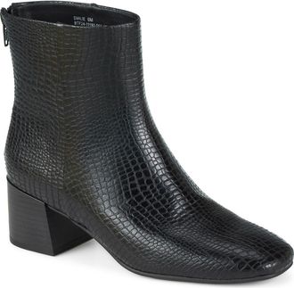 BareTraps Emilie Block Heel Bootie in Black Croco at Nordstrom, Size 7.5