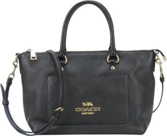 Coach Pre-owned Handbag- Shoulder bag - Dames - Vintage Handtas - Zwart - ONE Size - Leer - Vintage
