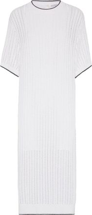 Brunello Cucinelli Abito con decorazione Monili - Bianco