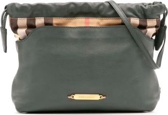 Burberry Borsa a tracolla Little Crush in tela House Check e pelle di vitello 2000-2017 - Verde