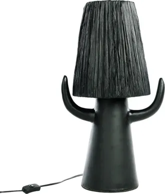 Mathi Design Lámpara de terracota negra con cuerdas