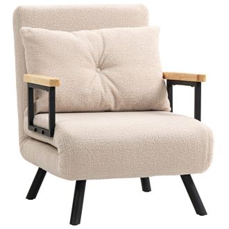 HOMCOM Sof&aacute; cama individual 63x73x81 cm beige