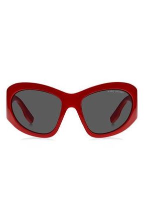 Marc Jacobs 62mm Rectangular Sunglasses in Red/Grey at Nordstrom Rack