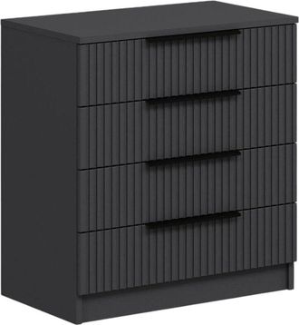 Dmora Dmora - Cajonera Theemin, C&oacute;moda Multiusos, C&oacute;moda De Dormitorio, Gabinete Con Cajones, 72x42 H77 Cm, Antracita