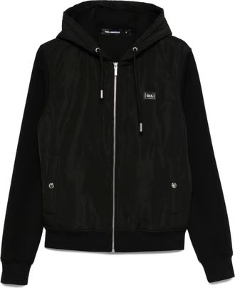 Karl Lagerfeld Giacca con cappuccio e zip - Nero