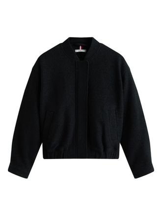 Tommy Hilfiger zip-up bomber jacket - women - Wool/Polyester - 42 - Black