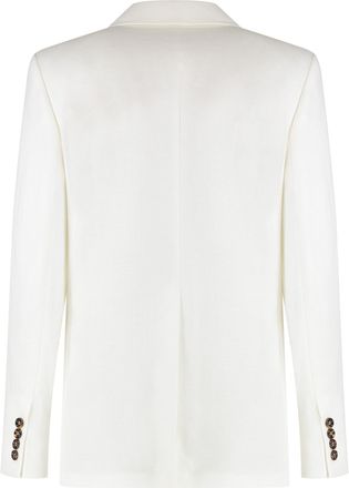 Max Mara Womens Linen Jacket Guglia White Blazers