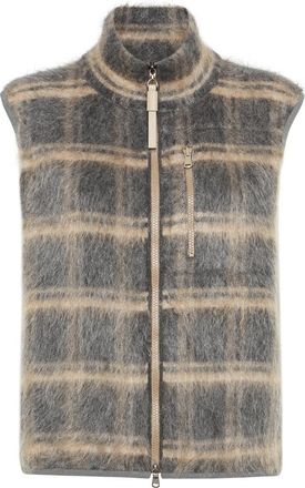 Brunello Cucinelli Jacquard check knit vest in Grey at Nordstrom, Size Xx-Large Eu