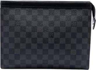 Louis Vuitton Pre-owned Pochette Voyage MM - Dames - Vintage Clutch - Zwart - ONE Size - Leer - Vintage