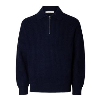 Selected Half-zip trui - Heren - Truien - Blauw - Maat: XL Wol