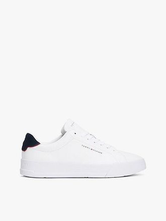 Tommy Hilfiger Logo Court Trainers With Leather