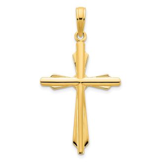 Diamond2Deal 14k Yellow Gold Fancy Cross Pendant