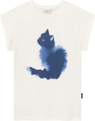 Dedicated T-Shirt Visby Watercolor Cat T-Shirt f&uuml;r Damen | wei&szlig;