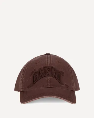 Ganni Cotton Baseball Cap with embroidered logo Female UNI