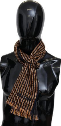 Missoni Heren Oranje 100% Wol Gedessineerde Unisex Halsdoek Sjaal