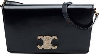 Celine Pre-owned Celine Shiny Calfskin Strass Triomphe Trapeze Shoulder Bag Ladies IMAW8GJIBH53XD1D