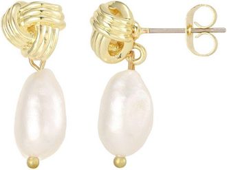 Adornia Adornia 14K Plated 11X7.5Mm Pearl Earrings