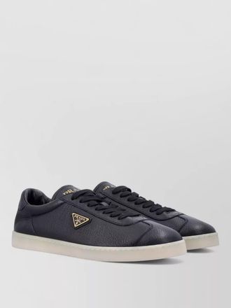 Prada lane leather low top milano logo sneakers
