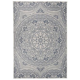 vidaXL Alfombra De Exterior De Tejido Plano Rayas Azules 160x230 Cm Vidaxl