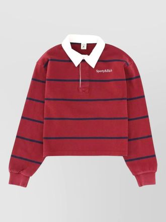 Sporty & Rich collared long sleeve top striped design