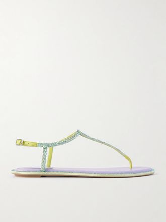 Rene Caovilla Sandali In Raso Con Finiture In Pelle E Cristalli Diana - Viola