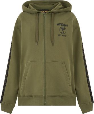 Moschino Hooded Sweatshirt met Elegante Rits - Heren - Vesten met rits - Groen - L - Katoen - Hoodies & sweatvesten
