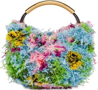 Moschino floral-motif shoulder bag - women - Fabric/Sheepskin - OS - Blue