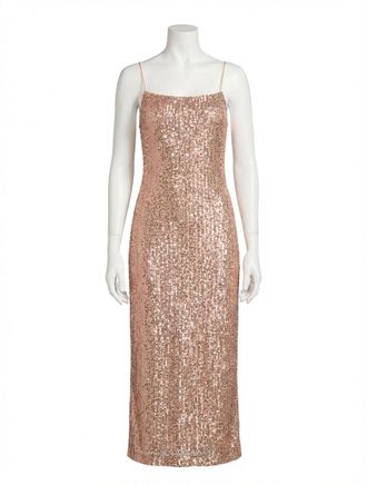 Z Supply Paulina Square Neck Midi Dress In Rose Gold